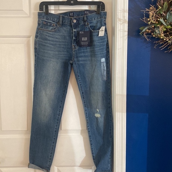 NWT Women’s Gap Stretch Best Girlfriend Washwell Jeans Indigo Color Size 25 - Picture 2 of 13